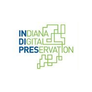 Indiana Digital Preservation logo shape of Indiana