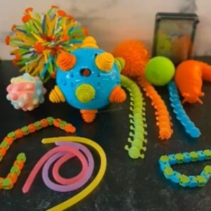 image of multicolored tactile toys
