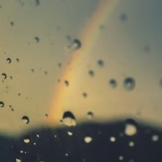 rainbow and raindrops