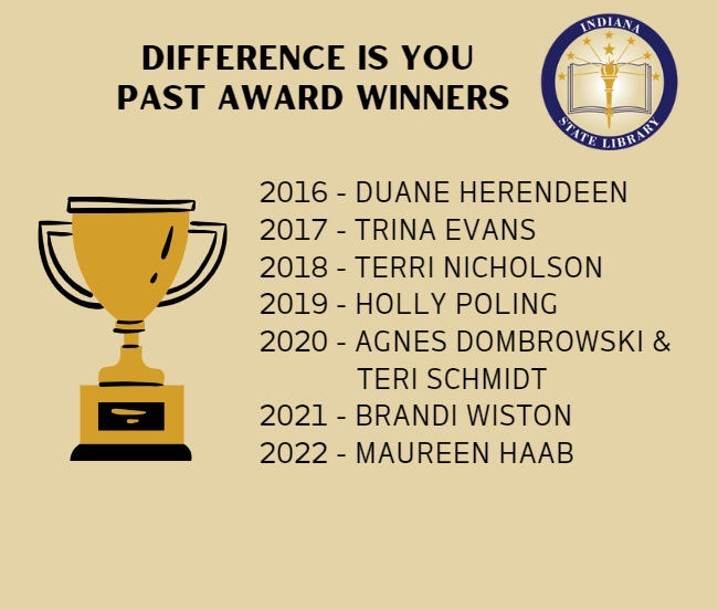 Difference is you past award winners 2016 Duane Herendeen 2017 Trina Evans 2018 Terri Nicholson 2019 Holly Poling 2020 Angnes Dombrowski & Teri Schmidt 2021 Brandi Wiston 2022 Maureen Haab