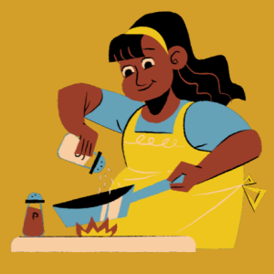 image of young girl cooking